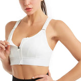 Sutiãs esportivos para mulheres zíper frontal alça ajustável à prova de choque elástico fitness atlético sutiã fino yoga colheita topo