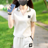 Conjunto de roupas esportivas casuais para verão feminino, calças largas, celebridade da moda na internet, moda nova, 2 peças
