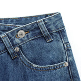 Hh feminino elegante moda reta jeans vintage casual cintura alta perna larga calças jeans y2k high street senhora calças jeans azuis
