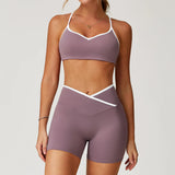 Conjunto de yoga 2 peças roupas de treino feminino agasalho roupas de ginástica cintura alta bell-bottoms sexy fitness bta terno esportivo