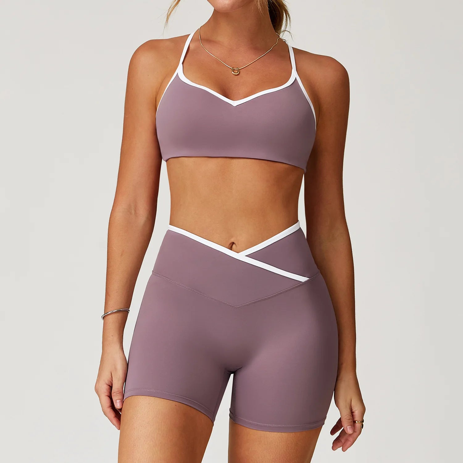 Conjunto de yoga 2 peças roupas de treino feminino agasalho roupas de ginástica cintura alta bell-bottoms sexy fitness bta terno esportivo