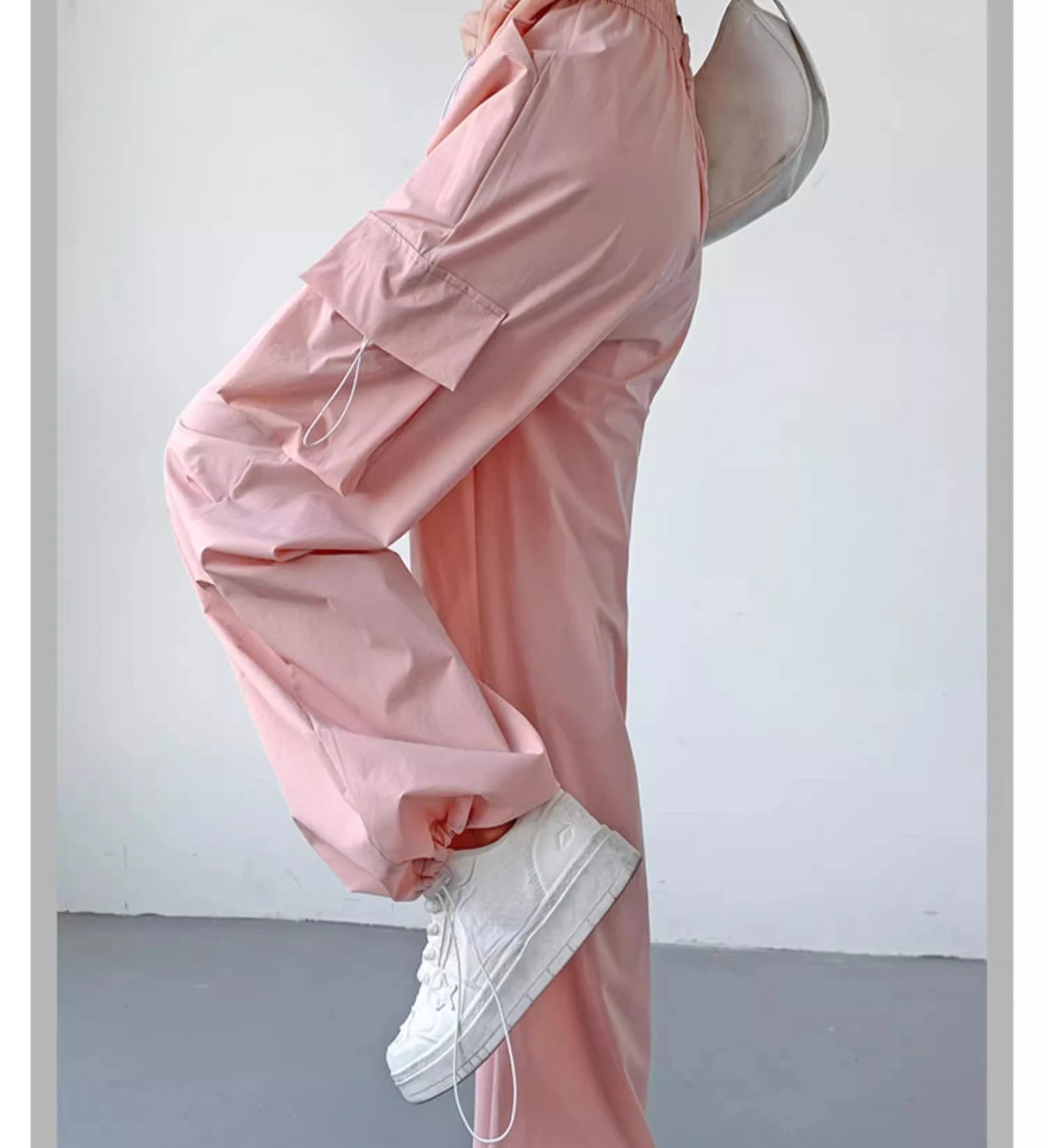 Calça de carga feminina calças de perna larga verão outono moda feminina cintura alta streetwear solto calças casuais calças retas