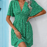 Casual férias solto vestidos curtos para as mulheres 2024 moda verão feminino floral impressão a linha vestido elegante vintage vestido feminino