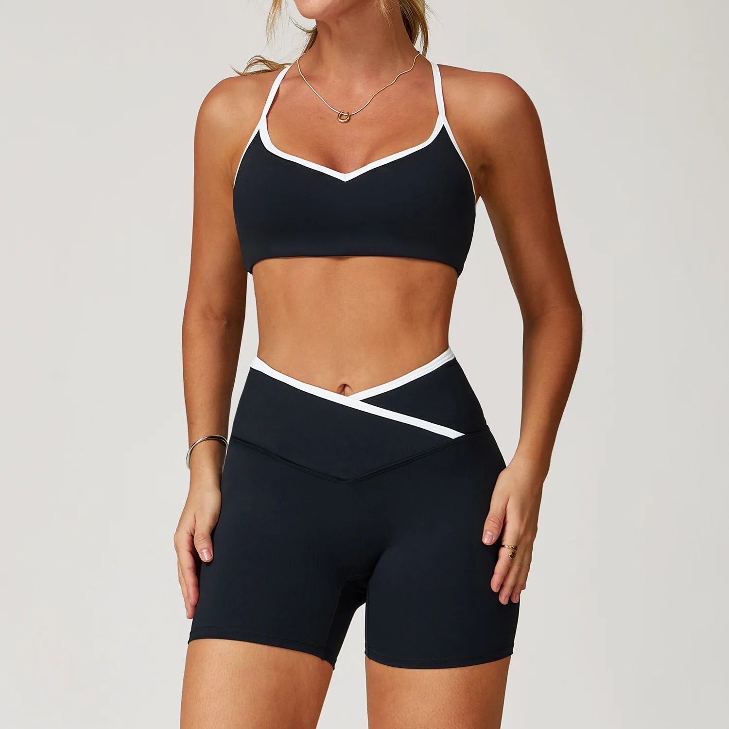 Conjunto de yoga 2 peças roupas de treino feminino agasalho roupas de ginástica cintura alta bell-bottoms sexy fitness bta terno esportivo