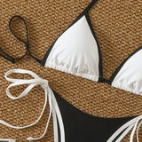 Conjuntos de Biquíni para Mulheres, Biquínis Micro String Brasileiros, Sexy, Dois Peças, Trajes de Banho em Triângulo