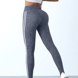 Leggings de yoga mulheres listrado magro calças esportivas cintura alta hip levantamento casul collants treino correndo elástico ginásio leggings