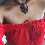 Tops curtos femininos 2024 verão lanterna manga sexy sem alças praia topos vermelho preto branco ruched colheita topo