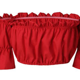 Tops curtos femininos 2024 verão lanterna manga sexy sem alças praia topos vermelho preto branco ruched colheita topo