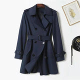 Trench coat para mulheres duplo breasted britânico trench coats e jaquetas feminino 2024 roupas de inverno feminino gravata cintura casaco longo feminino