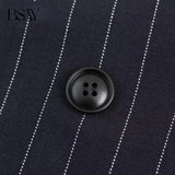 Bsay blazers para mulheres moda outono inverno solto listras finas manga longa ternos trespassado jaqueta chique feminino terno casaco