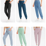 Calças Jogger Femininas Soltas de Secagem Rápida para Yoga com Bolso, Calças Casuais para Corrida e Treino Fitness