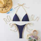 Conjuntos de Biquíni para Mulheres, Biquínis Micro String Brasileiros, Sexy, Dois Peças, Trajes de Banho em Triângulo