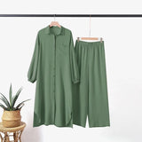 Vestido muçulmano casual para mulheres, camisa de manga comprida e roupas de bebê, vestidos abotoados, árabe saudita, Dubai, outono, conjunto de 2 peças, 2023