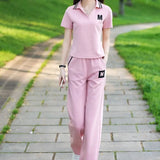 Conjunto de roupas esportivas casuais para verão feminino, calças largas, celebridade da moda na internet, moda nova, 2 peças