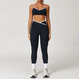Conjunto de yoga 2 peças roupas de treino feminino agasalho roupas de ginástica cintura alta bell-bottoms sexy fitness bta terno esportivo