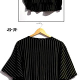 Camisetas Oversized para Mulheres e Homens com Design Inspirado em Manga Batball, Top Listrado, Tendência de Verão, Ajuste Solto, Camiseta Fina Personalizada