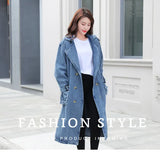 Trench denim casaco feminino casacos longos rendas até cinto de cintura alta turn down collar maxi jaquetas y2k único breasted elegante outono