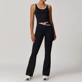 Conjunto de yoga 2 peças roupas de treino de fitness roupas esportivas ginásio treino cintura alta leggings sutiã esportivo atlético wear roupas femininas