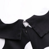 Elegante vestido longo com nó arco para mulheres, veste feminina, bolinhas para senhora, vestidos maxi casuais, manga