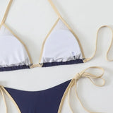 Conjuntos de Biquíni para Mulheres, Biquínis Micro String Brasileiros, Sexy, Dois Peças, Trajes de Banho em Triângulo