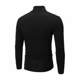 Camiseta básica de gola alta masculina, slim fit, gola alta, tops finos, moda casual, primavera, outono, primavera