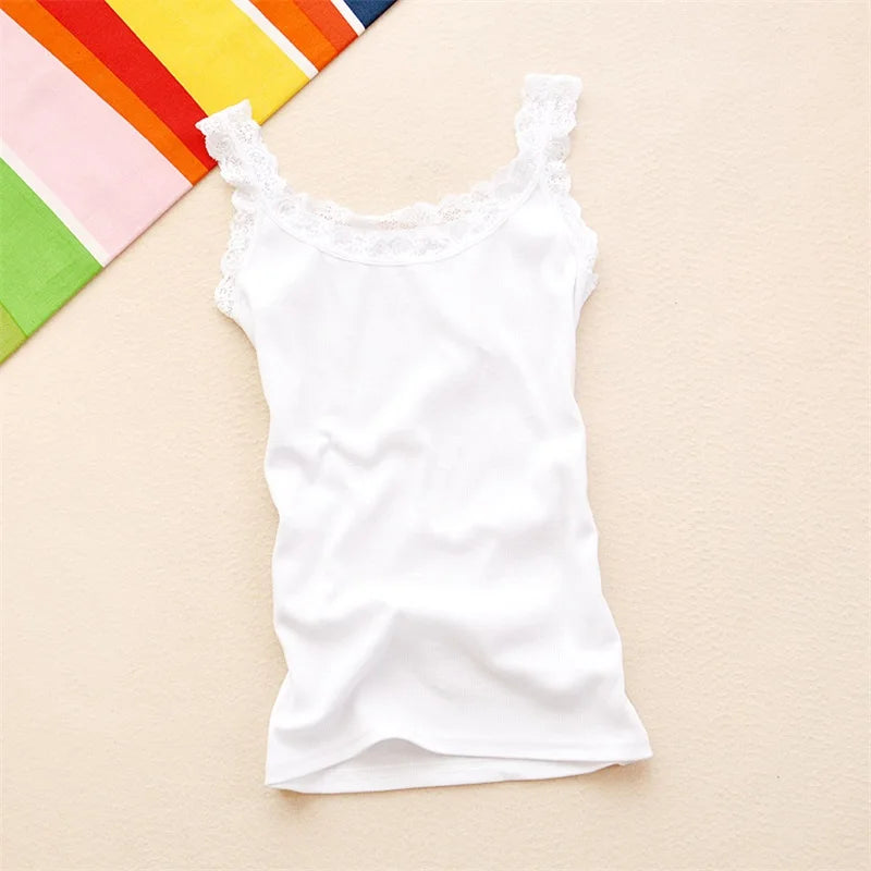 Regatas femininas verão o pescoço cor sólida feminino em forma de u baixo corte rendas suspender colete 2024 nova sem mangas camisola para senhoras