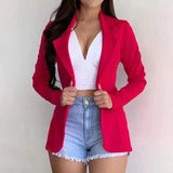 Blazer feminino 2024 formal blazer feminino conjunto de trabalho de escritório bolso jaqueta casaco solto roupas femininas