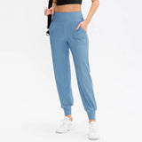 Calças Jogger Femininas Soltas de Secagem Rápida para Yoga com Bolso, Calças Casuais para Corrida e Treino Fitness