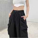 2025 mulheres casuais joggers calças de tecnologia sólida calças de cintura baixa cordão perna larga calças largas y2k streetwear oversize sweatpants