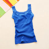 Regatas femininas verão o pescoço cor sólida feminino em forma de u baixo corte rendas suspender colete 2024 nova sem mangas camisola para senhoras