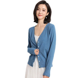 Cardigans femininos 2025 primavera outono malhas moda coreana cardigan estilo curto topos com decote em v malha outerwears suéteres sólidos