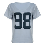 Camisetas de grandes dimensões para mulheres streetwear manga curta y2k topo tshirt personagem impressão grunge roupas ropa de mujer
