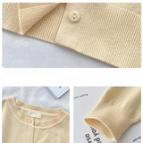 Cardigans e Suéteres Femininos 2026: Moda Coreana Casual, Quente, Primavera/Verão, Gola O, Manga Longa, Abotoamento Simples, Ajuste Slim, Tricôs e Blusas