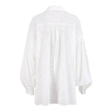 Casual solto feminino curto conjunto de duas peças terno moda blusa manga longa camisa senhora estilo simples shorts streetwear blusa topos