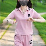 Conjunto de roupas esportivas casuais para verão feminino, calças largas, celebridade da moda na internet, moda nova, 2 peças