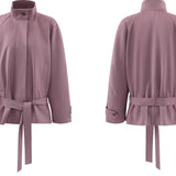 Trench coat de grandes dimensões feminino outono solto ajuste jaqueta cintura-empregando manga raglan outerwear casual casaco elegante roupa diária