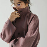 Trench coat de grandes dimensões feminino outono solto ajuste jaqueta cintura-empregando manga raglan outerwear casual casaco elegante roupa diária