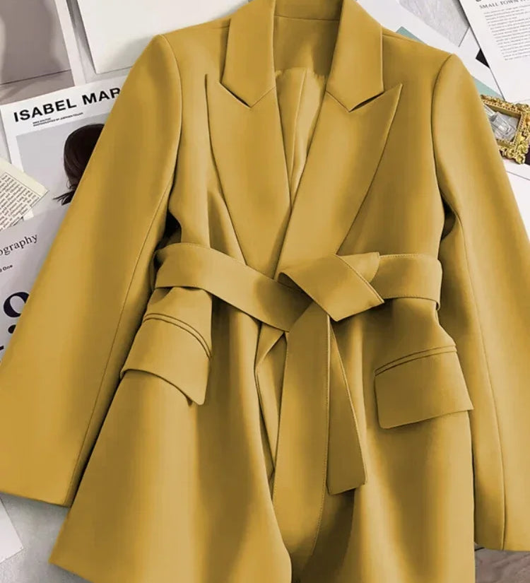 Blazer Feminino Primavera Outono Novo em Moda para Escritório, Blazers Soltos para Mulheres, Casacos e Jaquetas Femininas