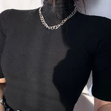 Camiseta básica feminina gola alta magro camiseta de manga curta camisetas femininas casual elasticidade branca camiseta femme mulher topo