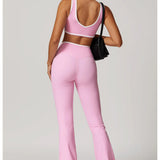 Conjunto de yoga 2 peças roupas de treino de fitness roupas esportivas ginásio treino cintura alta leggings sutiã esportivo atlético wear roupas femininas