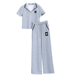 Conjunto de roupas esportivas casuais para verão feminino, calças largas, celebridade da moda na internet, moda nova, 2 peças