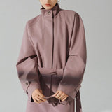 Trench coat de grandes dimensões feminino outono solto ajuste jaqueta cintura-empregando manga raglan outerwear casual casaco elegante roupa diária