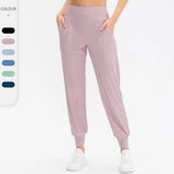 Calças Jogger Femininas Soltas de Secagem Rápida para Yoga com Bolso, Calças Casuais para Corrida e Treino Fitness