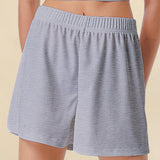 Shorts casuais com cintura elástica para mulheres, confortável, respirável, cor sólida, esportes, calças de cinco quartos, verão, novo, 2022