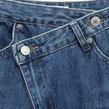 Hh feminino elegante moda reta jeans vintage casual cintura alta perna larga calças jeans y2k high street senhora calças jeans azuis