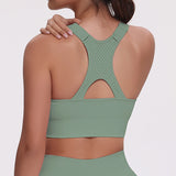 Sutiãs Esportivos Femininos com Recortes, Respiráveis, Sem Costura, Elásticos, com Costas Bonitas, Sutiã de Yoga com Copas Removíveis, Roupa Esportiva para Academia