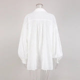Casual solto feminino curto conjunto de duas peças terno moda blusa manga longa camisa senhora estilo simples shorts streetwear blusa topos