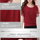 Blusas de chiffon femininas casuais manga curta batwing o pescoço moda coreana viajando elegante senhoras respirável macio elegante verão