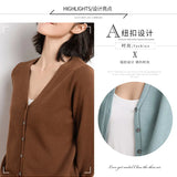 Cardigans femininos 2025 primavera outono malhas moda coreana cardigan estilo curto topos com decote em v malha outerwears suéteres sólidos
