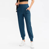 Calças Jogger Femininas Soltas de Secagem Rápida para Yoga com Bolso, Calças Casuais para Corrida e Treino Fitness